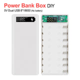 Type C USB Battery Box Charger Case For IPhone11 X Samsung S10 Plus With Retail Package 8*18650 5V Dual USB  Power Bank Shell