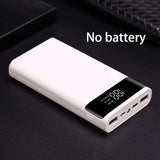 Micro Type C USB Ports DIY Powerbank Case 18650 Battery LED Light Charging Digital Display Power bank Kit Parts External Charger