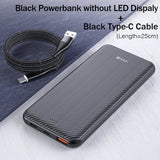 YKZ QC 3.0 Power Bank 10000mAh LED External Charger Battery Poverbank PD Fast Quick Charge 12V Powerbank for iPhone Xiaomi mi