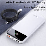 YKZ QC 3.0 Power Bank 10000mAh LED External Charger Battery Poverbank PD Fast Quick Charge 12V Powerbank for iPhone Xiaomi mi