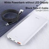 YKZ QC 3.0 Power Bank 10000mAh LED External Charger Battery Poverbank PD Fast Quick Charge 12V Powerbank for iPhone Xiaomi mi