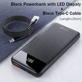 YKZ QC 3.0 Power Bank 10000mAh LED External Charger Battery Poverbank PD Fast Quick Charge 12V Powerbank for iPhone Xiaomi mi