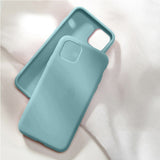 Original Liquid Silicone Case for Apple iPhone 11 Pro X XS Max Xr 6s 7 8 Plus iPhone11 Coque 360 Bottom Soft Cover With Logo
